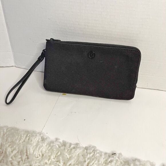 Lululemon Athletica Double Up Zip Pockets Black Clutch Pouch Wristlet Wallet - Picture 10 of 12